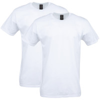 Gildan Camiseta de algodón Softstyle para adultos, estilo G64000, paquete múltiple, blanco (paquete de 2), grande