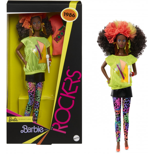 Muñeca Barbie Signature y muñeca coleccionable Repro Deedee de los Rockers, línea 40.° aniversario de 1986, soporte para muñecas y empaque exhibible