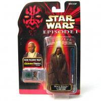 Star Wars Episodio I: La amenaza fantasma, figura de acción de Mace Windu (capa Jedi), 3,75 pulgadas