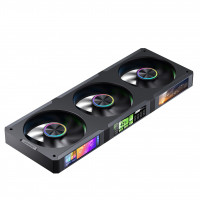 JONSBO ZC-360B Ventilador de PC con pantalla de 3,38x3, 3 software magnético de control de pantalla LCD de 3,38, ventilador de enlace integrado, personalizar patrones de visualización, datos, carga y reproducción de vídeo, configuración de pantalla libre