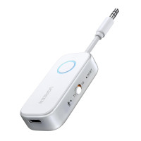 UGREEN Receptor Transmisor Bluetooth 6.0 para Avión para 2 Airpods o Auriculares, Adaptador Bluetooth Inalámbrico 2 en 1, Adaptador AUX Jack de 3,5 MM en Vuelo, TV, Estéreo para Coche