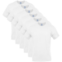 Gildan Camisetas Crew para hombre, paquete múltiple, estilo G1100, blanco (paquete de 6), mediano