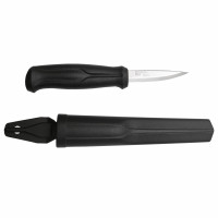 Morakniv Woodcarving Basic Sandvik Cuchillo para tallar madera de acero inoxidable con funda, 3 pulgadas