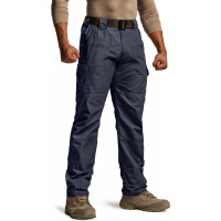 CQR Pantalones tácticos para hombre, pantalones cargo antidesgarro resistentes al agua, pantalones ligeros para senderismo y trabajo EDC, ropa para exteriores, Raider Police Navy, 34W x 30L