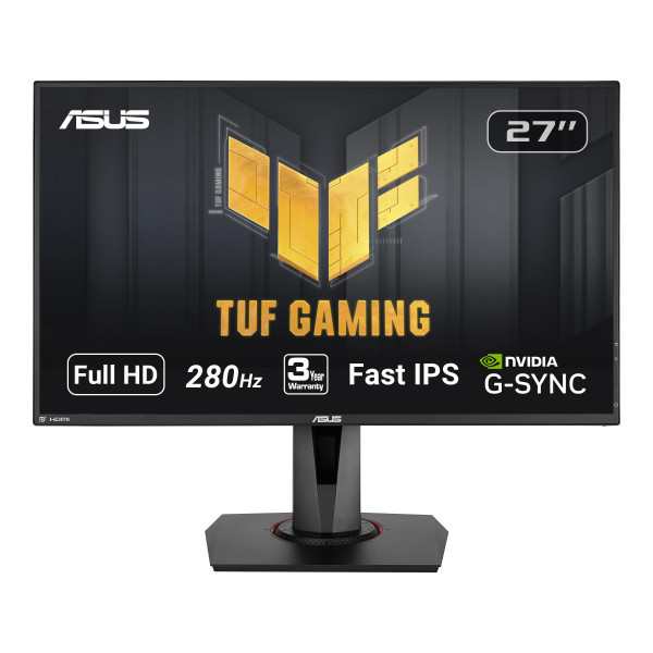 ASUS TUF Gaming VG279QM Monitor HDR de 27, 1080P Full HD (1920 x 1080), IPS rápido, 280 Hz, compatible con G-SYNC, sincronización de desenfoque de movimiento extremadamente bajo (ELMB SYNC), 1 ms, DisplayHDR 400, negro