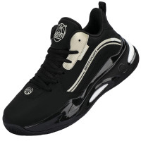 Beita Zapatos de Baloncesto para Hombres Zapatillas de Deporte de Parte Superior Alta Zapatos Deportivos Transpirables Antideslizantes Negro Dorado