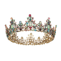 SWEETV Corona de reina barroca con joyas: coronas y tiaras de boda con diamantes de imitación para mujeres, accesorios para el cabello para fiestas de disfraces con piedras preciosas,Victoria