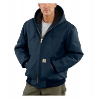 Carhartt J140 - Chaqueta acolchada con forro de franela para hombre, color azul marino oscuro, talla mediana