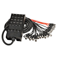 Seismic Audio SACB-16x4x25 Cable de serpiente de placa de circuito de perfil bajo XLR de 16 canales, 25 pies