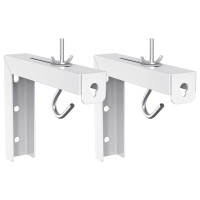 WALI Soporte de techo universal para pantalla de proyector, soportes en L para colgar en la pared, extensión ajustable de 6 pulgadas con kit de gancho, colocación perfecta de la pantalla del proyector, soporta hasta 66 libras (PSM001-W), color blanco