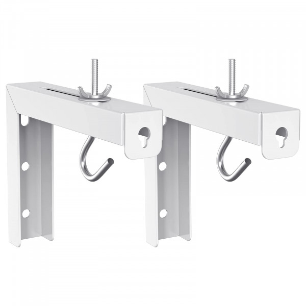 WALI Soporte de techo universal para pantalla de proyector, soportes en L para colgar en la pared, extensión ajustable de 6 pulgadas con kit de gancho, colocación perfecta de la pantalla del proyector, soporta hasta 66 libras (PSM001-W), color blanco