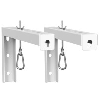WALI Soporte de techo universal para pantalla de proyector, soportes en L para colgar en la pared, extensión ajustable de 12 pulgadas con kit de gancho, colocación perfecta de la pantalla del proyector, soporta hasta 80 libras (PSM001XL-W), color blanco