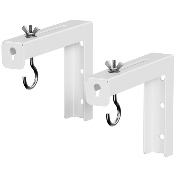 PUTORSEN Soporte universal para pantalla de proyector, soporte en L para colgar en la pared, extensión ajustable de 6 pulgadas con kit de gancho, soporta hasta 66 libras, para proyector doméstico y pantallas de cine, color blanco