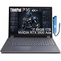 Estación de trabajo móvil Lenovo ThinkPad P16 (16 4K+ UHD+, NVIDIA RTX 3500 Ada 12GB, Intel Core i7-14700HX, 64GB DDR5, 1TB SSD) para ingeniero, arquitecto, diseñador, huella digital, IST Hub, Win 11 Pro