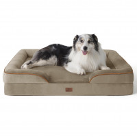 Bedsure Cama ortopédica XL para perros extra grandes – Cama lavable para perros y gatos, impermeable, cómodo sofá para perros con funda extraíble lavable, cama para mascotas con fondo antideslizante, color avellana, 42 pulgadas