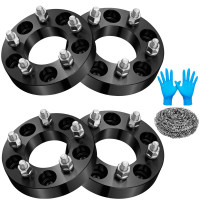 SYKRSS Espaciadores de rueda de 0.236 x 5.315 in, 1,5 pulgadas, compatibles con Ford F150 Expedition, orificio central de 3.480 in y adaptadores de rueda forjados de 5 lengüetas M14x2 compatibles con Lincoln Mark LT Navigator, 4 unidades
