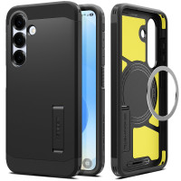 Funda Spigen para Galaxy S25, Tough Armor MagFit [Soporte] [Compatible con MagSafe] [Protección de grado militar] - Negro