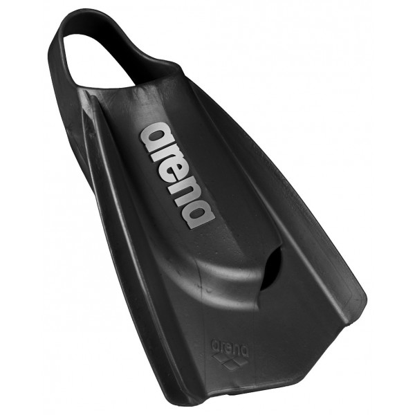 Arena Aletas de Entrenamiento de Natación Powerfin Pro Unisex para Adultos para Hombres y Mujeres Aletas de Hoja Corta de Silicona Diseño Personalizado Izquierdo/Derecho, Negro, 11-12