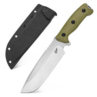 Eafengrow EF143 Cuchillo de hoja fija de 1.8 pulgadas de ancho AUS-10 hoja de acero inoxidable mango Micarta cuchillo recto EDC de espiga completa para campo aventura camping caza (verde)