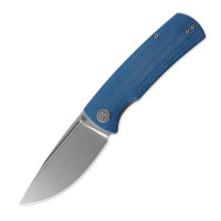 Pez petrificado PFP01 Beluga K110 Cuchillo plegable de acero Mango Micarta Aleta frontal Cuchillo EDC para acampar al aire libre (Lavado a piedra azul)