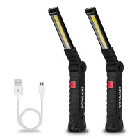 Lmaytech Tool Gifts for Men Paquete de 2 luces de trabajo LED recargables con base magnética, rotación de 360°, iluminación versátil para reparaciones, exteriores, regalos para hombres