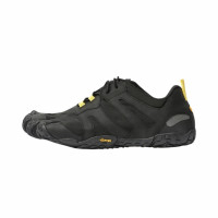 Vibram FiveFingers V-Trail 2.0 para hombre | Zapatillas descalzas para correr y todoterreno con suela Megagrip, negro/amarillo, 42 EU / 9-9.5 US