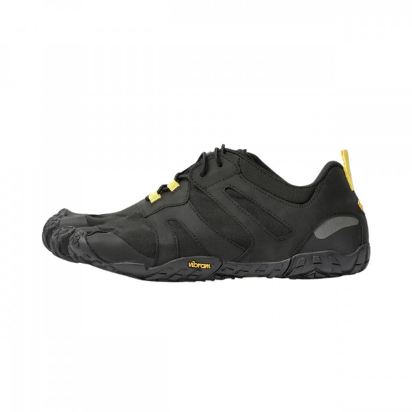 Vibram FiveFingers V-Trail 2.0 para hombre | Zapatillas descalzas para correr y todoterreno con suela Megagrip, negro/amarillo, 42 EU / 9-9.5 US