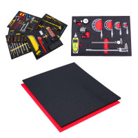 ORGANIZADORES DE ESPUMA DE SOMBRA DE CAJA DE HERRAMIENTAS 5S (2 COLORES) ROLLO DE TAMAÑO PERSONALIZADO (48 x 54, parte superior negra/parte inferior roja)