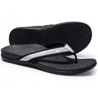 LLSOARSS Sandalia para pies de fascitis plantar con soporte para el arco, las mejores chanclas ortopédicas para pies planos, dolor de talón, para mujeres (7, plata mate)