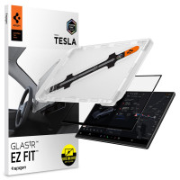Protector de pantalla de vidrio templado Spigen AluminaCore [GlasTR EZ FIT] diseñado para Tesla Model Y Premium (2026), Model Y Performance (2025/2026) - Mate/Antideslumbrante/Antihuellas dactilares