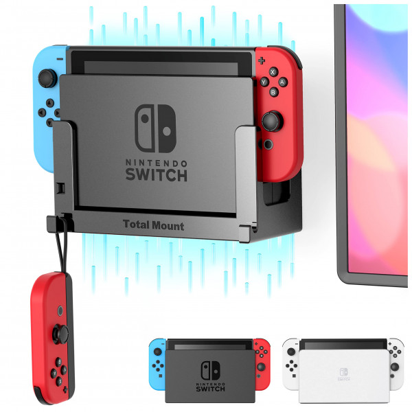 TotalMount Soporte de Pared para Nintendo Switch 1 (Monta Switch 1 por TV) - Switch 1 Gris