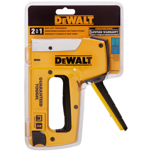 DEWALT - GID-286785 DWHTTR350 Grapadora/clavadora Brad de aluminio de alta resistencia Dewalt, amarillo, negro