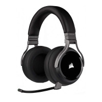 Corsair Virtuoso RGB Auriculares inalámbricos para juegos - Sonido envolvente 7.1 de alta fidelidad con micrófono de calidad de transmisión - Auriculares de espuma con memoria - Duración de la batería de 20 horas - Funciona con PC, PS5, PS4 - Carbono, Pre