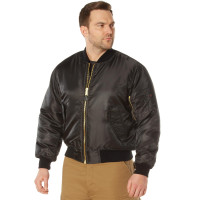 Rothco MA-1 Flight Jacket - Cortavientos estilo bomber icónico para clima frío, negro, S