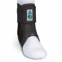 Med Spec ASO Estabilizador de tobillo (XX-Small, Negro) - Tobillera con cordones para esguince de tobillo y tendinitis peronea, soporte ortopédico para hombres, mujeres, adultos, adolescentes y niños, recuperación de lesiones deportivas, 264019