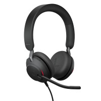 Jabra Evolve2 40 SE (versión 2026) Auriculares estéreo con cancelación de ruido con cable - Cuenta con tecnología de llamada de 3 micrófonos y cable USB-C/A - UC, todas las plataformas - Negro