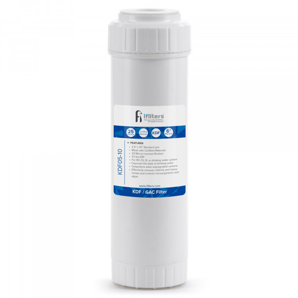 Filtro de agua KDF/GAC para cloro, sabor, olor, metales pesados ​​y óxido - 2,5 x 10