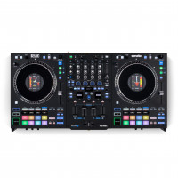 RANE PERFORMER Controlador de DJ motorizado de 4 canales, platos de 7 con pantallas, atenuadores de sensación de precisión, Stem Split, efectos avanzados, Serato DJ Pro incluido