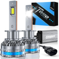 FAHREN Bombillas antiniebla H1, luces brillantes para neumáticos H8/H9 mejoradas de 120 W, 80000 lm, 6500 K, blanco frío, IP68, resistente al agua, instalación rápida, paquete de 2