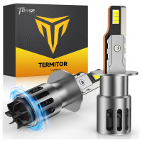 Termitor 2026 bombillas H1 mejoradas, 1000% brillo 6500 K blanco frío, tamaño mini 1:1, IP68 impermeable sin parpadeo automotriz H1 H1LL bombillas antiniebla, Plug and Play, no necesita adaptador, paquete de 2