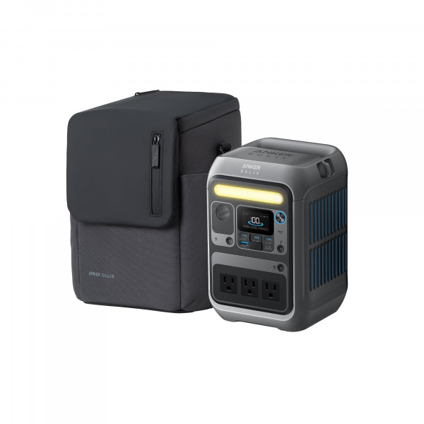 Generador solar Anker SOLIX C300 con bolsa protectora, central eléctrica portátil de 288 Wh, 300 W (sobretensión de 600 W), batería LiFePO4, carga rápida bidireccional de 140 W, para acampar al aire libre, viajes y emergencias