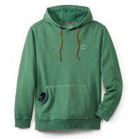Field & Stream Holloa Sudadera con capucha de rizo francés teñida en prenda, verde campo, mediana