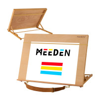 MEEDEN Caballete de mesa de madera A2 para pintar, tablero de dibujo y dibujo ajustable de 5 posiciones con correa para el hombro, caballete de escritorio portátil de madera de haya para adultos, artistas, principiantes y estudiantes