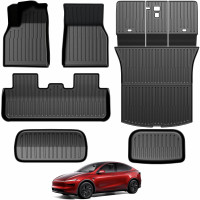 GALVAGNITE Alfombrillas para Tesla Modelo Y Juniper 2026 2025 (no compatible con estándar), cobertura completa para todo tipo de clima, alfombrilla para maletero, alfombrilla para respaldo Frunk Accesorios