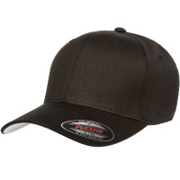 Flexfit Paquete de 3 gorros ajustados de sarga de algodón Premium Original V 5001 Grande/Extragrande Negro