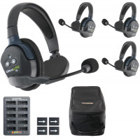 EARTEC UL4S Sistema de auriculares de intercomunicación inalámbricos Ultralite HD, comunicación dúplex completo para 4 personas, oído único, alcance de hasta 1000 pies, nivel profesional, empresa de EE. UU.