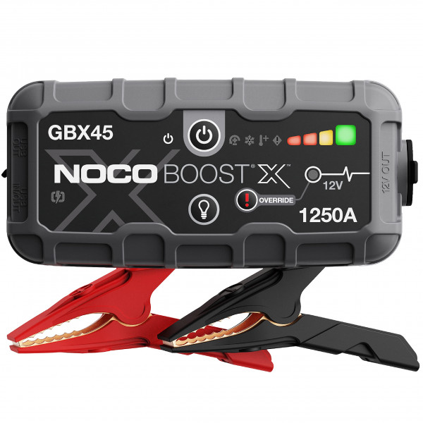 NOCO Boost X GBX45: Arrancador auxiliar ultraseguro de 1250 A - Paquete de refuerzo de batería de litio de 12 V, caja de arranque portátil, banco de energía y cables de puente - para motores de gasolina de 6,5 L y diésel de 4,0 L
