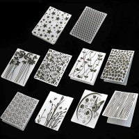 10 estilos Carpeta de plástico en relieve Plantillas para manualidades DIY Plantillas para sellos Tarjetas de papel para álbumes de recortes Herramienta para hacer álbumes de fotos Carpetas en relieve Suministros para manualidades artísticas hechas a mano