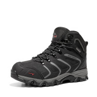 NORTIV 8 Botas de senderismo impermeables hasta el tobillo para hombre, zapatos ligeros para exteriores, senderos de trekking Armadillo, talla 9 W, negro/oscuro/gris, 160448_M
