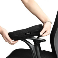 Aloudy Almohadillas ergonómicas de espuma viscoelástica para reposabrazos de silla de oficina, cómodas fundas para reposabrazos de silla de juegos para alivio de presión de codos y antebrazos (juego de 2), ajuste elástico, negro